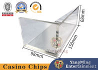 Triangular Waste Paper Box Transparent Acrylic Black Jack 8 Deck Poker Game Table Card Box