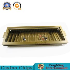 one Layer Luxury Gold Metal Gambling Casino Chip Tray 300-500Pcs 14g Clay Chips Holder