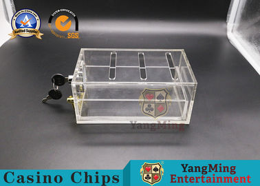 Full Transparent 8 Decks Playing Cards Holder For VIP Club Cards Games With Lock Discard Box