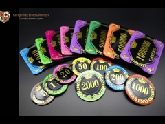 Texas Baccarat Table Casino Poker Chips Acrylic Gold Stamping Customized
