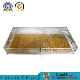 SGS Casino Chip Tray Club Gold Wire Bottom Structure 8 Rows UV RFID Chips Handle Carrier