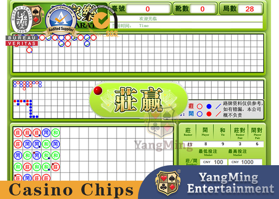 kopen Van de het Systeemsoftware van het baccarat de Chinese en Engelse Ontvangstbewijs van de het Casinopook Vertoning van de Lijstspelen online vervaardiging