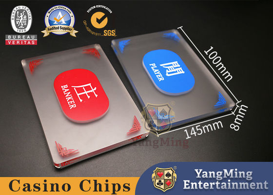kopen De acryl Berijpte Rode en Blauwe Manor Nutteloze het Wedden Lijst van het de Pookcasino van het Kaartbaccarat online vervaardiging