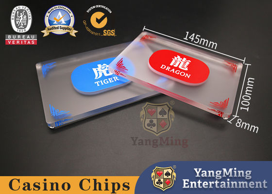kopen 8mm Dikte Dragon Tiger Positioning Card Red Blue berijpte het Acrylspel van de Pooklijst online vervaardiging