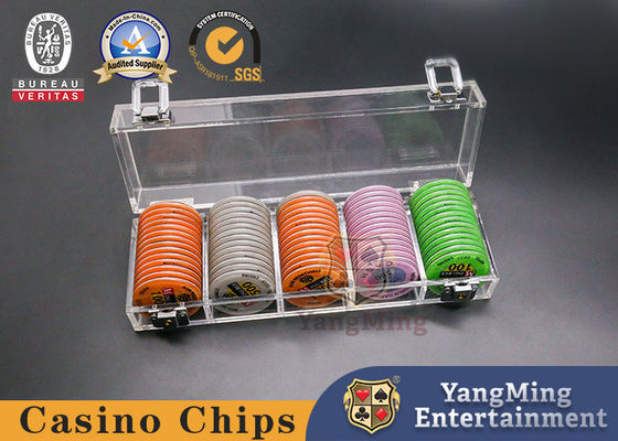 kopen 100 PCs van 45mm het Spel van de de Pooklijst van Chip Tray With Lock Acrylic Transparent van de Casinopook online vervaardiging