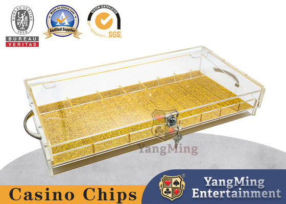 kopen Volledig transparante acryl 8 raster vergrendelbare chip box poker tafel top handle chip tray online vervaardiging