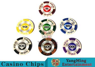 kopen 14 gram Matte Sticker Custom Clay Poker Chips With 25pcs in een Shrink Broodje online vervaardiging