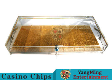 kopen Halve Transparante Acryl Twee Yards van Casinochip case portable with cartridge het Handvat dieChips Box With Lock Case gokken online vervaardiging