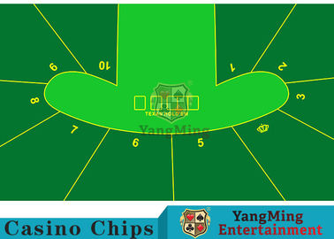 kopen 100% polyesterstof 10 speler Texas Holdem Poker tafel lay-out Casino lay-out voor standaard poker games Blauwe kleur online vervaardiging