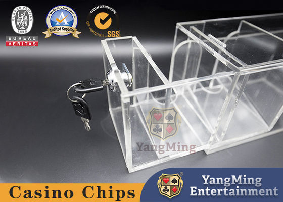 kopen Baccarat 8 Pairs Weggegooid Spelkaarten Doos Doorzichtig Twee Raster Kaartdoos online vervaardiging