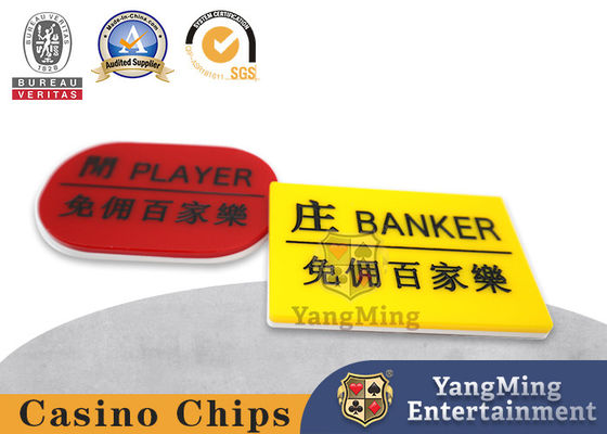 kopen Nieuwe Baccarat Casino Poker Rood Geel Wedden Kaart Acryl Speler En Banker Design online vervaardiging