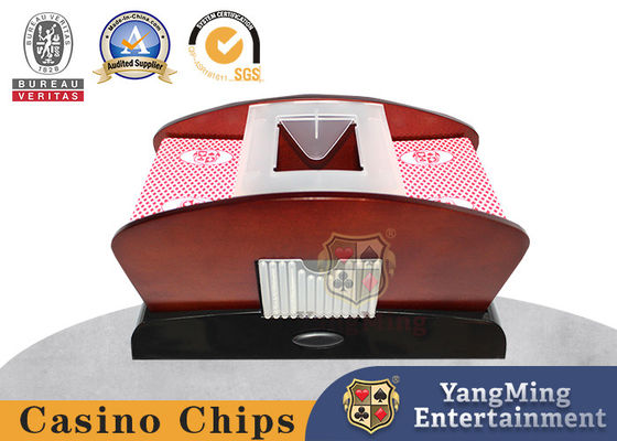 kopen Nieuwe pokerkaart shuffler baccarat tafel casino houten batterij automatische kaart shuffler online vervaardiging