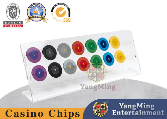 kopen Casino Transparent Chip Rack 16 Ronde 40mm Poker Chips Munten Acryl Display Rack Custom online vervaardiging