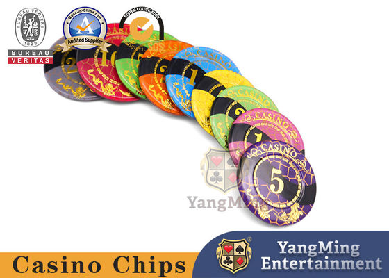 kopen Casino Chips Hoogtemperatuur Goud bekleed Rasterontwerp Baccarat Acryl Crystal Poker Chips online vervaardiging