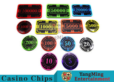 kopen 12g heldere de Slijtageweerstand van Kleurencrystal acrylic poker chips high online vervaardiging