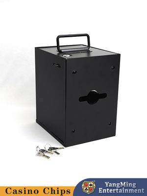 kopen Zwart vierkant metalen gelddoos, gokpokertafel, op maat gemaakt met slot tipsdoos. online vervaardiging