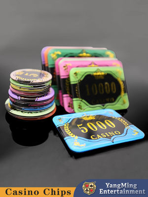 kopen Texas Baccarat Table Casino Poker Chips Acrylic Gold Stamping Customized online vervaardiging
