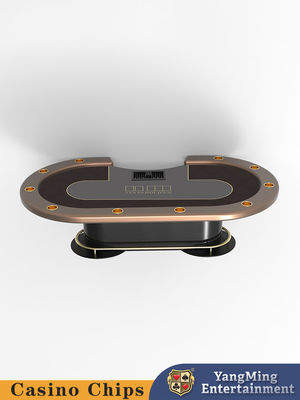 kopen Deluxe aangepaste 10 personen casino Entertainment Poker Table Oval Metal Treadle Texas Hold'em Poker Table online vervaardiging