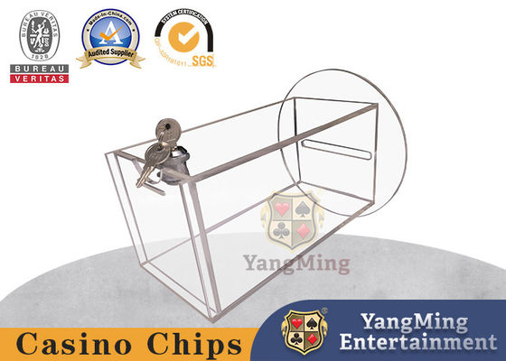 kopen Gambling Baccarat Poker Table Drop Spelkaarten Acylische doos Cash Carrier Ronde bodem met 1 slot online vervaardiging