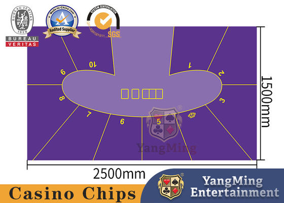 kopen 100% Polyester Fabric Fabriek Design Aanpassing 7 spelers Baccarat tafel lay-out online vervaardiging