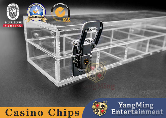 kopen 40mm de Pook Chips Case 5 Rijen 100 PCs ontruimt Acrylvlotter het Gokken Lijst Chips Holder online vervaardiging