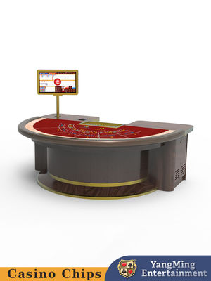 kopen Groothandel Deluxe Treadle Baccarat gok tafel Halve ronde Baccarat Texas Hold'em Poker tafel online vervaardiging