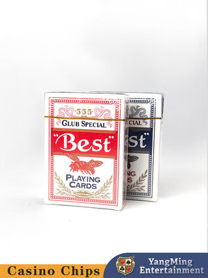 kopen Rood Blauw Twee Kleur 555 Spelkaarten 88*63mm Blauwe Kern Huishoudelijk Papier Casino kaarten online vervaardiging