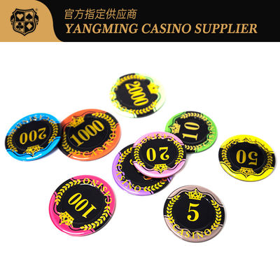 kopen Nieuw ontworpen acryl korenfolie gestempelde casino poker chips met aangepaste logo online vervaardiging