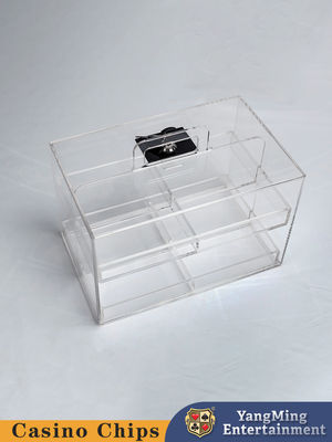 kopen Acrylische doorzichtige vergrendeling draagtas Casino Club Poker Game Table Top Chip Case online vervaardiging