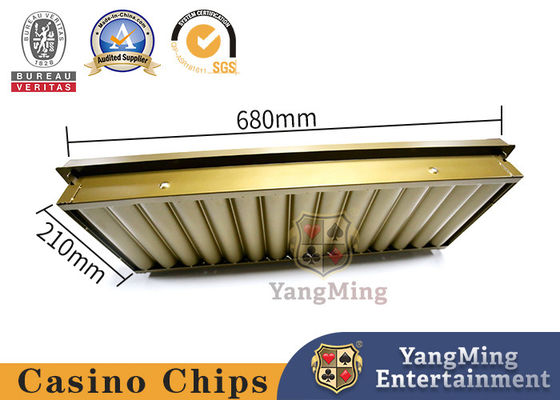 kopen Van het Metaalchips carrier double layer gambling van de 15 Rijen de Gouden Gele Kleur Lijst Nylon Rond Chips Set Float online vervaardiging