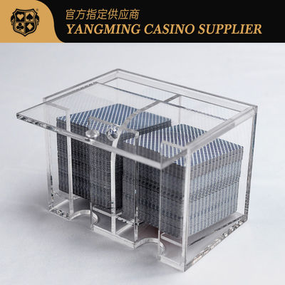 kopen 8 Deck Casino Grade Acrylic Clear Scrap Card Case Holder Club Poker Game Tabletop Discard Holder online vervaardiging