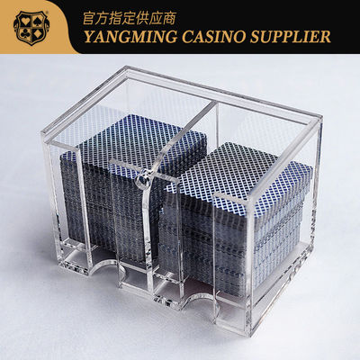 kopen Best Quality Cheap Acrylic 2 Compartment 8 Deck Discard Box Bacardi Discard Holder Casino Poker Discard Holder online vervaardiging