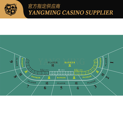 kopen Premium Roodgeprinte Waterdichte Spelmat met gecombineerde Baccarat / Texas Poker Casino Layouts online vervaardiging