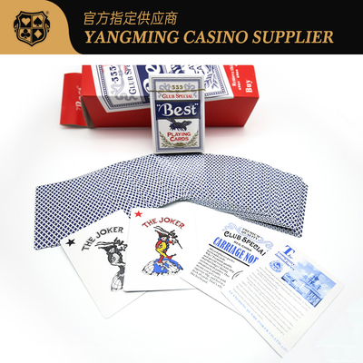 kopen Professionele Rode Blauwe 280g Blauwe Kern Pokerkaarten Texas Baccarat Club Pokerspelkaarten online vervaardiging