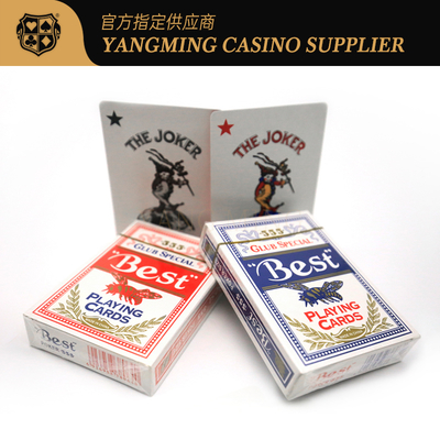 kopen 555 Plaatselijke Blauwe Core Poker Cards Factory Stock Blauwe Rode Kleur Print Gambling Club Dedicated Playing Cards online vervaardiging
