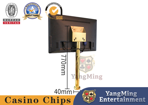 kopen Nieuwe, op maat gemaakte luxe versie van de fabrikant van titanium gele displaystandaard entertainmentsysteem HD LCD-display pokertafel ondersteuningsstandaardhouder online vervaardiging