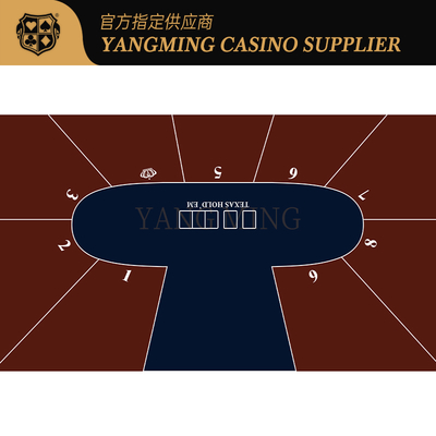 kopen High-End Casino tafellakens Texas Hold'Em 9 Spelers Waterdicht Spel tafellaken Design Op maat online vervaardiging