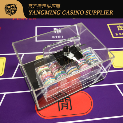 kopen 400 stukjes poker chips Case van Acrylic Texas Hold'em Chips Box online vervaardiging