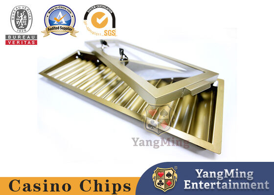 kopen 15 rijen Metalen materiaal en 600-800pcs Chips Capaciteit Chip Tray Holder voor Casino Poker Table Chips Set Case online vervaardiging