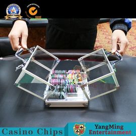 kopen 600 PCs-van het het Venstercasino van de Aluminiumduidelijkheid de Pook Chips Carrier With Two Lock online vervaardiging