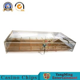 kopen Draagbare Gouden de Draadbodem Acryl Plastic Chip Holder van Casinochip tray dragon tiger baccarat table translucent online vervaardiging
