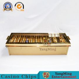kopen Twee Metaal het Ijzerlagen Kleur van Chip Tray With Lid And Locks van het Titanium van de Gouden Casino online vervaardiging