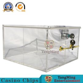 kopen De het volledig Transparante Vakje van de Roulettetoke van Gamb Vierkante Acryl/Drager van Chips Box Cards Metal Lock van de Aangepaste tabelpook online vervaardiging