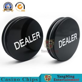 kopen Tellers 76mm Gravure Texas Holdem Button van het casinobaccarat van de Douane de Zwarte Witte Serigrafie online vervaardiging