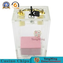 kopen Het acrylmetaalslot verwerpt de Kaartendrager van Dragon Tiger Gambling Table Games Playing van het Houdersbaccarat voor 8 Dekken online vervaardiging