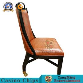 kopen Retro Europese Stevige Houten Stoelen van de Casinopook met Zachte Oranje Leeroppervlakte online vervaardiging