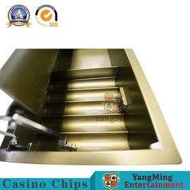 kopen Van het Metaalchips carrier double layer gambling van de 15 Rijen de Gouden Gele Kleur Lijst Nylon Rond Chips Set Float online vervaardiging