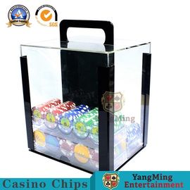 kopen Het gokken RFID Chips Acrylic Carrier Portable Poker Chip Holder With Tray For 1000 Spaanders van de het Casinopook van PCs 40mm online vervaardiging