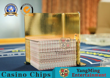 kopen Duurzame van de de Toebehoren Gele Pook van het Casinospel het Metaalspeelkaart 100*65*120mm online vervaardiging