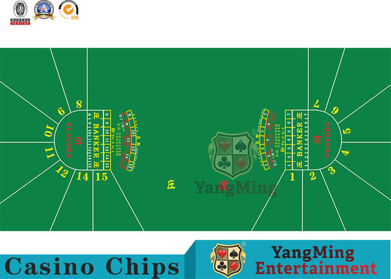 kopen 15-spelers Groene van de het Spelluxe van de Baccaratpook de Lay-outversie twee-om Doek van de de Fabrieks de Naar maat gemaakte Lijst van het Distributieontwerp online vervaardiging
